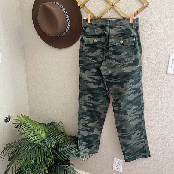 Universal Thread Camo Army Green Straight Denim Pants Jeans Snap Pockets - Picture 2 of 11